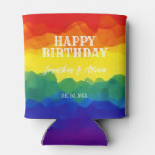 兄弟姉妹カラフルレインボージョイント誕生日 缶クーラー (裏面)