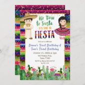 兄弟姉妹サクタスフィエスタメキシコ誕生日招待 招待状 (正面/裏面)