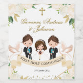 兄弟姉妹スペインのボーイズガールワインボトルラベル ワインラベル (シングルラベル)