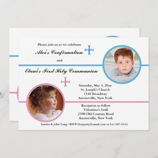 兄弟姉妹ズトゥーフォト宗教的招待状 招待状 (正面/裏面)