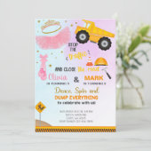 兄弟姉妹ツツとダンプトラックの誕生日招待状。 招待状 (スタンド正面)