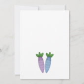 兄弟姉妹デュオバースデーパーティーブルー&パープルバンニー 招待状 (裏面)