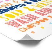 兄弟姉妹バスルームカラフル一緒に行く ポスター (角)