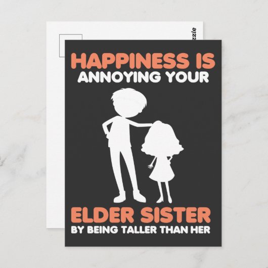 兄弟姉妹ファミリーデイ迷惑なトールブラザーシスター ポストカード (正面/裏面)