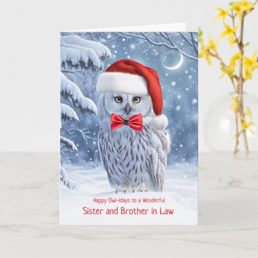 兄弟姉妹フクロウ祝日祭 カード (黄色い花)