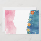 兄弟姉妹プリンセス及び宇宙空間ジョイント誕生日 招待状 (裏面)