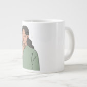 兄弟姉妹マグカップ、兄弟姉妹ギフト、セラミックマグカップ。 ジャンボコーヒーマグカップ (正面右)