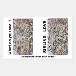 兄弟姉妹ラブ長方形ステッカー 長方形シール