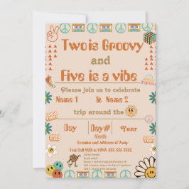 兄弟姉妹レトロ誕生日招待状 招待状