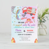 兄弟姉妹人魚と消防車の誕生日招待状。 招待状 (スタンド正面)