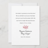 兄弟姉妹休日の妊娠告知フォトカード 案内状 (裏面)