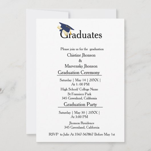 兄弟姉妹卒業式クラスOf 2023 案内状 (正面)