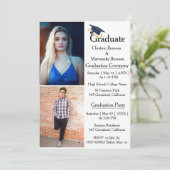 兄弟姉妹卒業式2写真卒業 案内状 (スタンド正面)