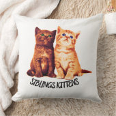 兄弟姉妹子猫2匹かわいい猫 クッション (ブランケット)