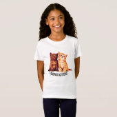 兄弟姉妹子猫2匹かわいい猫 Tシャツ (正面フル)