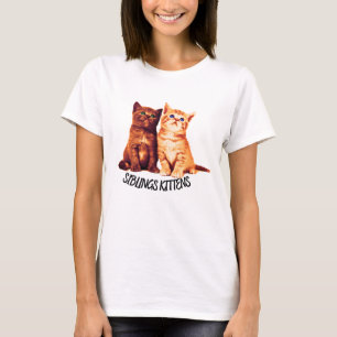 兄弟姉妹子猫2匹かわいい猫 Tシャツ