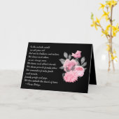 兄弟姉妹感傷詩ブラック&ピンク カード (黄色い花)