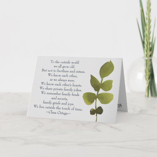 兄弟姉妹感傷詩兄弟姉妹誕生日 カード (正面)