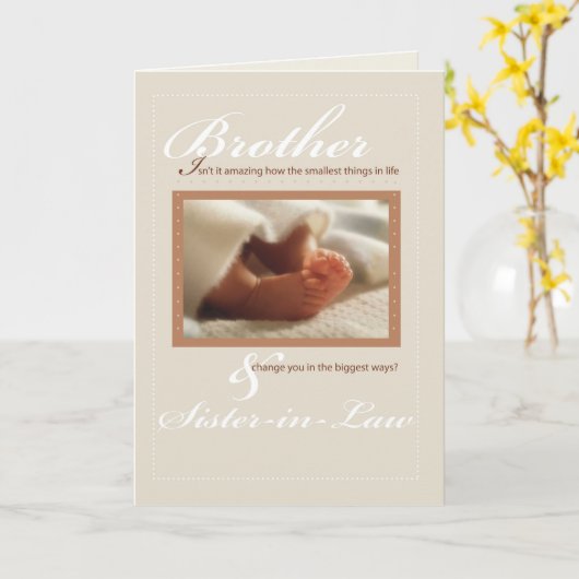 兄弟姉妹祝新生児 カード (黄色い花)