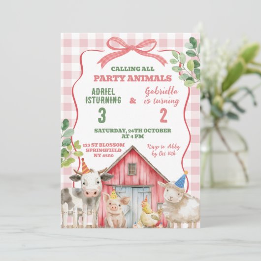 兄弟姉妹誕生日ファーム招待状 招待状 (スタンド正面)