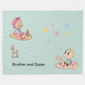 兄弟姉妹 フリースブランケット (正面(横))