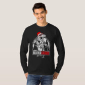 兄弟恐竜のクリスマスパジャマ家族 Tシャツ (正面フル)