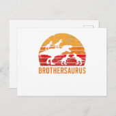 兄弟恐竜５　子供面白い　大きい　小さい　プレゼント ポストカード (正面/裏面)