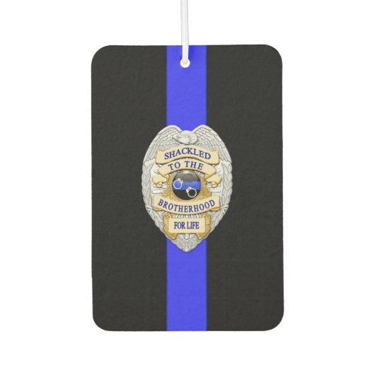 兄弟愛にシャックルされた薄い青い線のバッジ カーエアーフレッシュナー (正面)