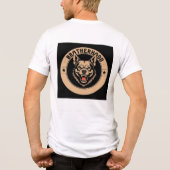 兄弟愛を象徴する狼のロゴエンブレム トライブレンドTシャツ (裏面)