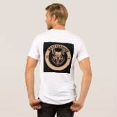 兄弟愛を象徴する狼のロゴエンブレム トライブレンドTシャツ (裏面全面)