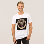 兄弟愛を象徴する狼のロゴエンブレム トライブレンドTシャツ (正面全面)
