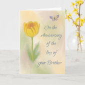 兄弟水彩花の喪失記念日 カード (黄色い花)