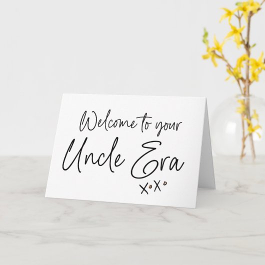 兄弟用の叔父の時代の妊娠新生児リビール カード (黄色い花)