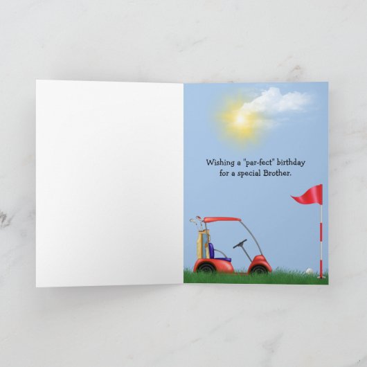 兄弟用ティー上のゴルフボール カード (内部)