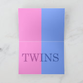 兄弟男の赤ちゃんと女の子の双子の発表 案内状 (内部)