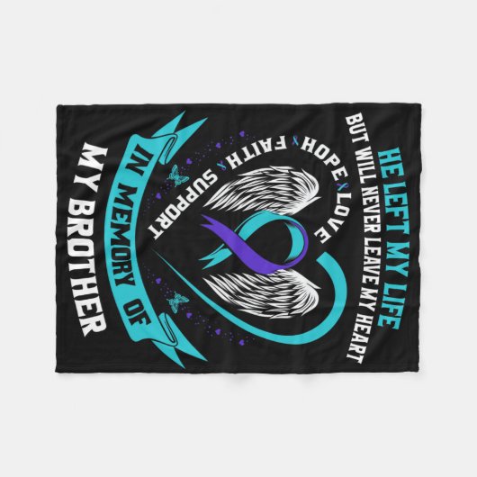 兄弟自殺認識度防止記念墓 フリースブランケット (正面(横))