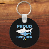 兄弟自閉症誇りを持った意識シャーク支援リブ キーホルダー (正面)