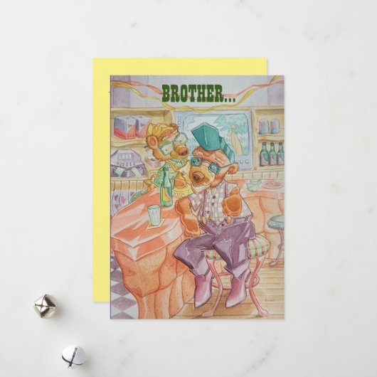 兄弟誕生日グリーティングカード シーズンカード (正面/裏面インサイチュ)