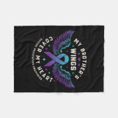 兄弟達の翼が私のハート自殺予防をカバー フリースブランケット (正面(横))