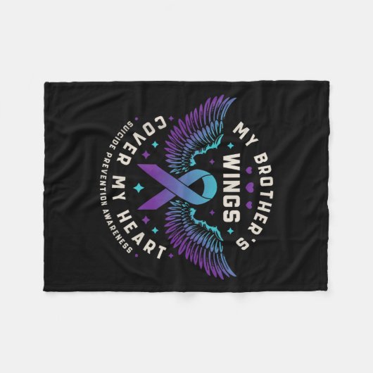 兄弟達の翼が私のハート自殺予防をカバー フリースブランケット (正面(横))