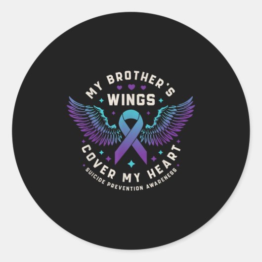 兄弟達の翼が私のハート自殺予防をカバー ラウンドシール (正面)