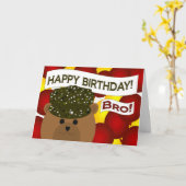 兄弟 – ハッピーバースデー軍兵士! カード (黄色い花)