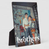 兄弟 |フモダンレーム写パーソナライズされた真 フォトプラーク (側面)