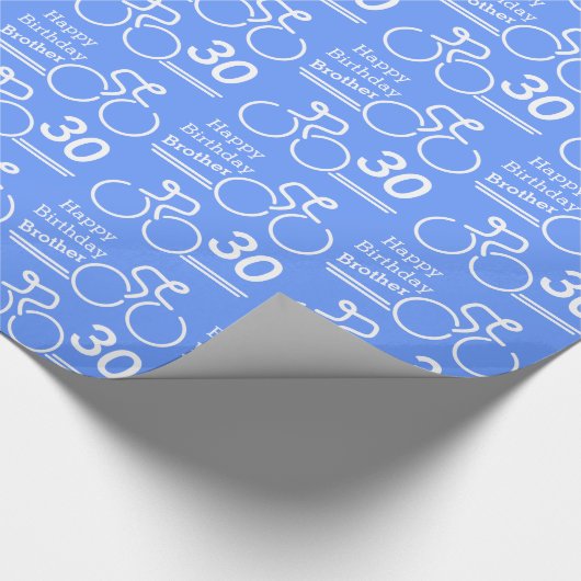 兄弟/一流の年齢のサイクリストの青の第30誕生日の覆い ラッピングペーパー (角)