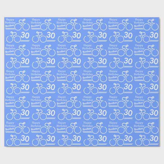 兄弟/一流の年齢のサイクリストの青の第30誕生日の覆い ラッピングペーパー (フラット)