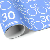 兄弟/一流の年齢のサイクリストの青の第30誕生日の覆い ラッピングペーパー (ロールコーナー)