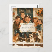 兄弟、子供、犬 ポストカード (正面/裏面)