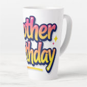 兄弟 誕生日 カラフル グラフィティ レタリング カフェラテマグ (右アングル)