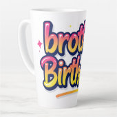 兄弟 誕生日 カラフル グラフィティ レタリング カフェラテマグ (左アングル)