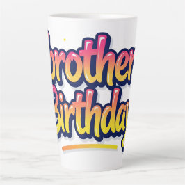 兄弟 誕生日 カラフル グラフィティ レタリング カフェラテマグ